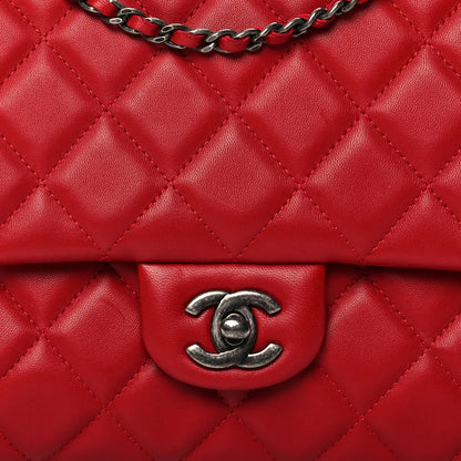 Chanel Lambskin Quilted Clutch With Chain Flap Red 7 of 9