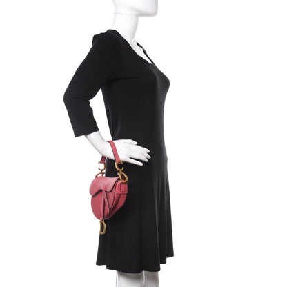Christian Dior Grained Calfskin Mini Saddle Bag Pink 2 of 14