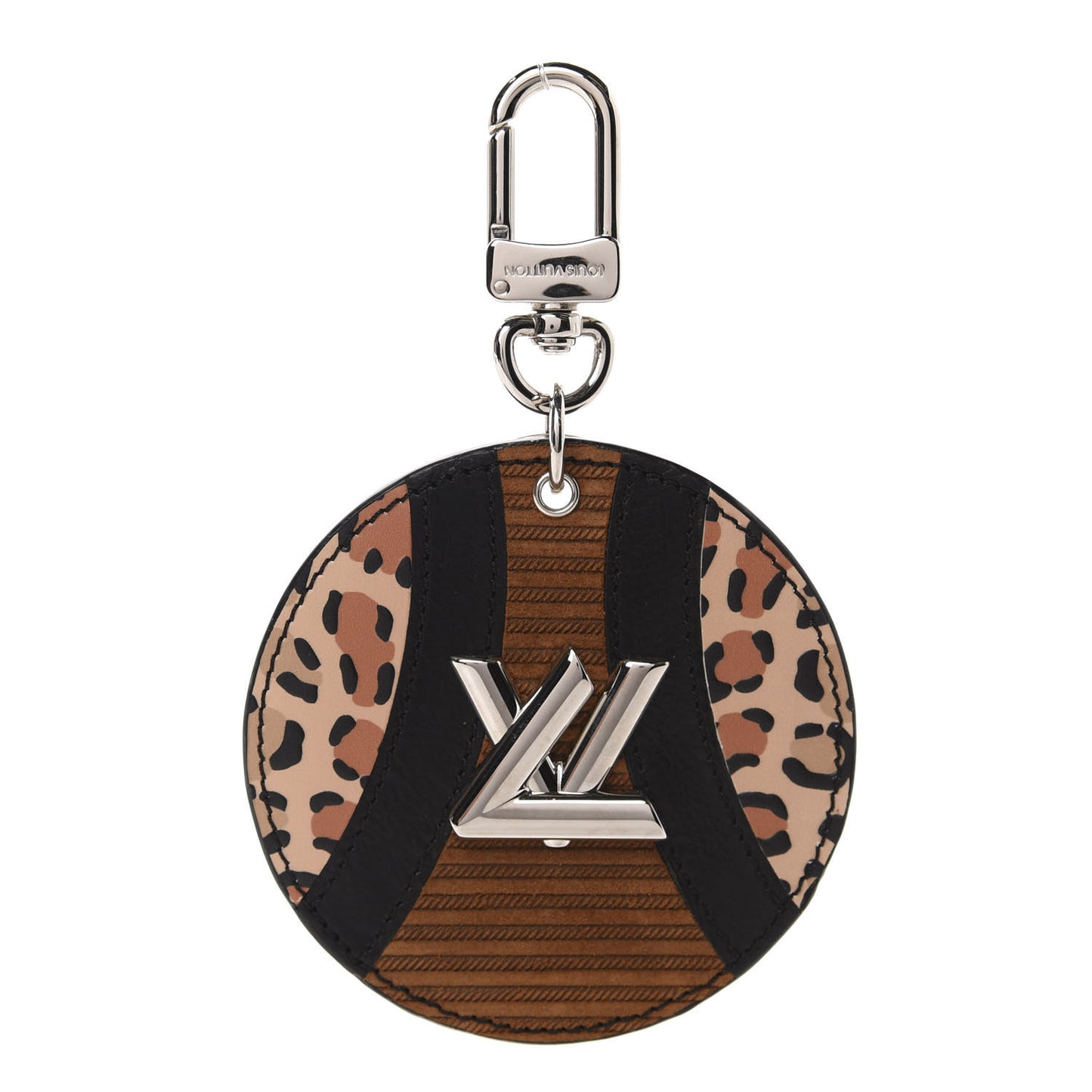 Monogram Corduroy Patchwork Bag Charm Key Ring
