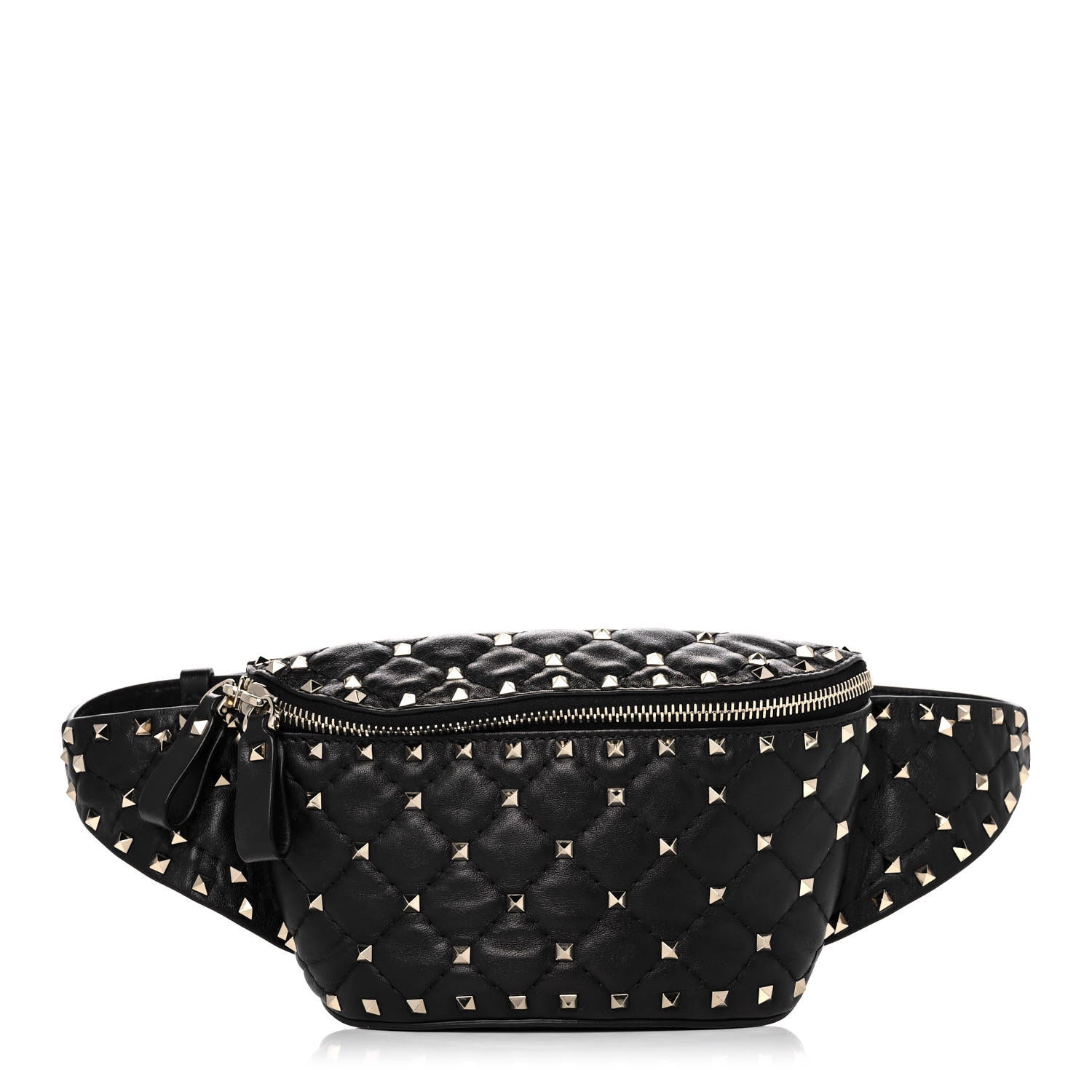 Valentino Garavani Lambskin Rockstud Spike Belt Bag 85 Black 1 of 12