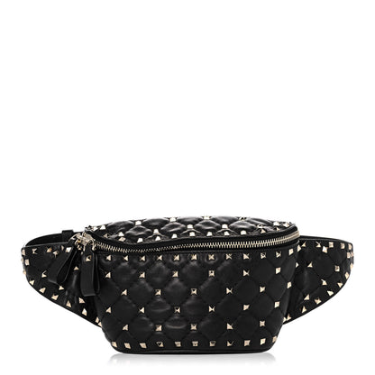 Valentino Garavani Lambskin Rockstud Spike Belt Bag 85 Black 1 of 12