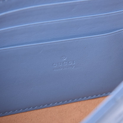 Gucci Calfskin Matelasse Mini GG Marmont Chain Wallet Clear Sky Blue 7 of 13