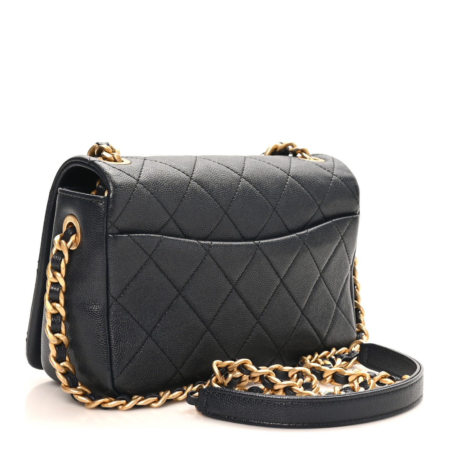 Chanel Caviar Quilted Small Fashion Therapy Flap Bag Navy Blue 3 of 10
