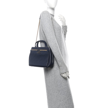 Chanel Grained Calfskin Stitched Small Lady Coco Top Handle Tote Navy 2 of 12