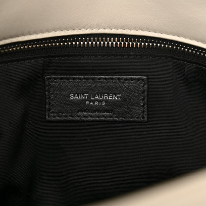 Saint Laurent Lambskin Quilted Medium Loulou Puffer Monogram Chain Satchel Crema Soft 6 of 13