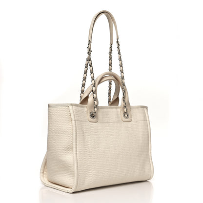 Chanel Mixed Fibers Small Deauville Tote White 3 of 11