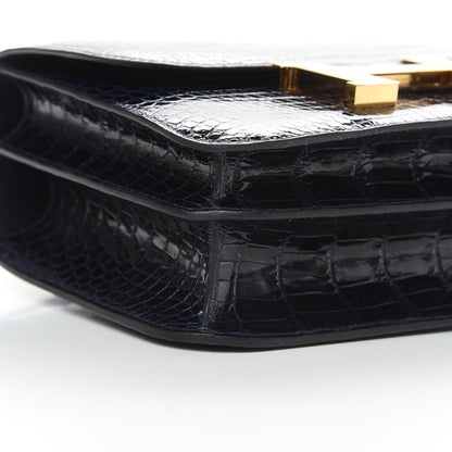 Hermes Shiny Porosus Crocodile Constance 24 Bleu Marine 9 of 11