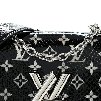 Louis Vuitton Snakeskin Monogram Twist Shoulder Bag PM Black 8 of 13