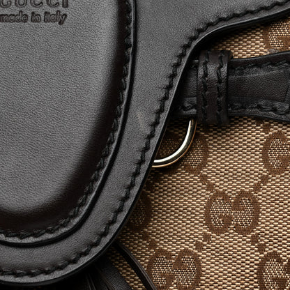 Gucci Monogram Margaux Calfskin Medium Emily Hobo Beige Ebony Cocoa 12 of 13