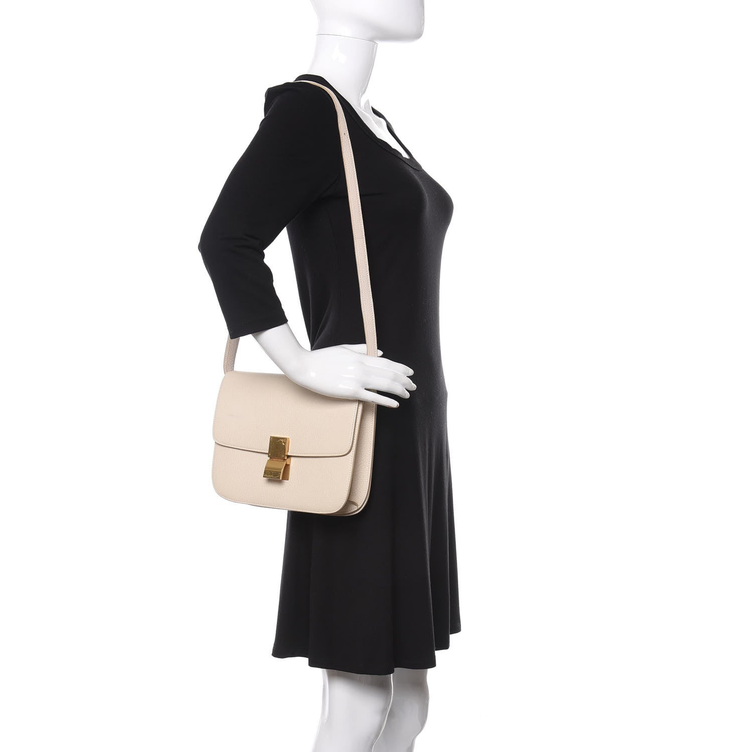 Celine Goatskin Medium Classic Box Flap Bag White 2 of 11