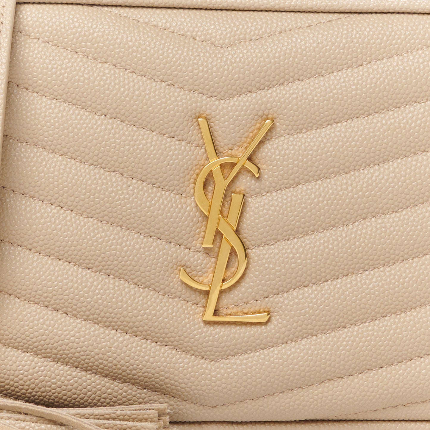 Grain De Poudre Matelasse Monogram Mini Lou Camera Bag Dark Beige