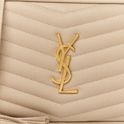 Saint Laurent Grain De Poudre Matelasse Monogram Mini Lou Camera Bag Dark Beige 8 of 10