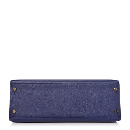 Hermes Epsom Kelly Sellier 32 Bleu Encre 6 of 36