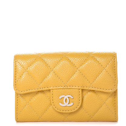 Chanel Caviar Quilted Flap Card Holder Yellow 1 of 9