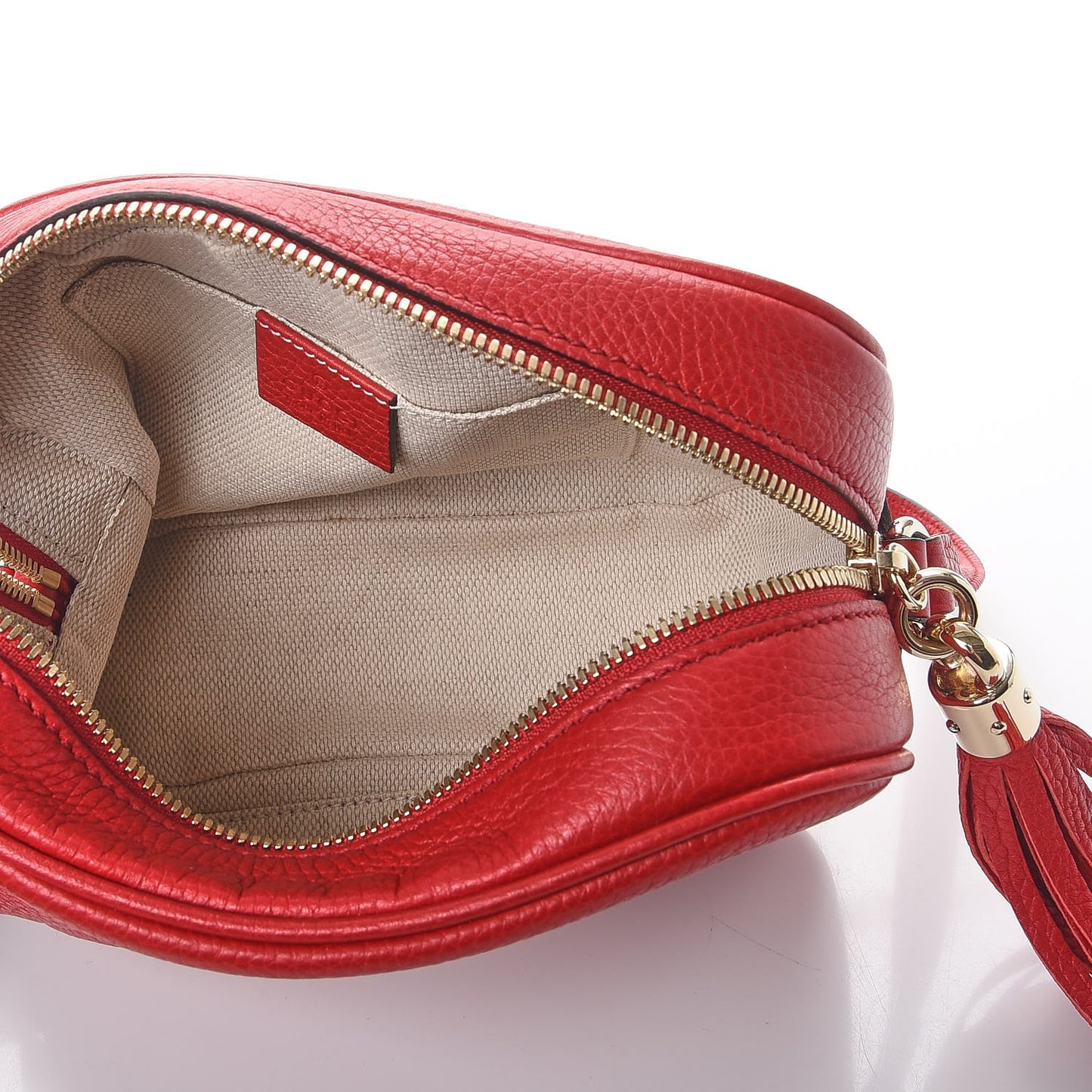 Pebbled Calfskin Small Soho Disco Bag Tabasco Red
