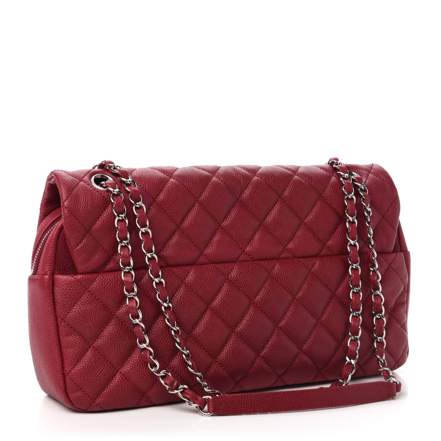 Caviar Quilted Jumbo Easy Flap Dark Pink