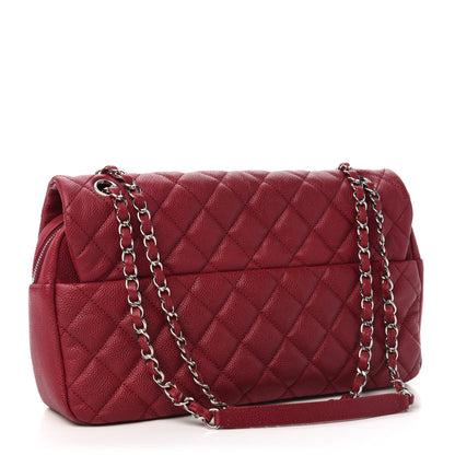 Chanel Caviar Quilted Jumbo Easy Flap Dark Pink 3 of 10
