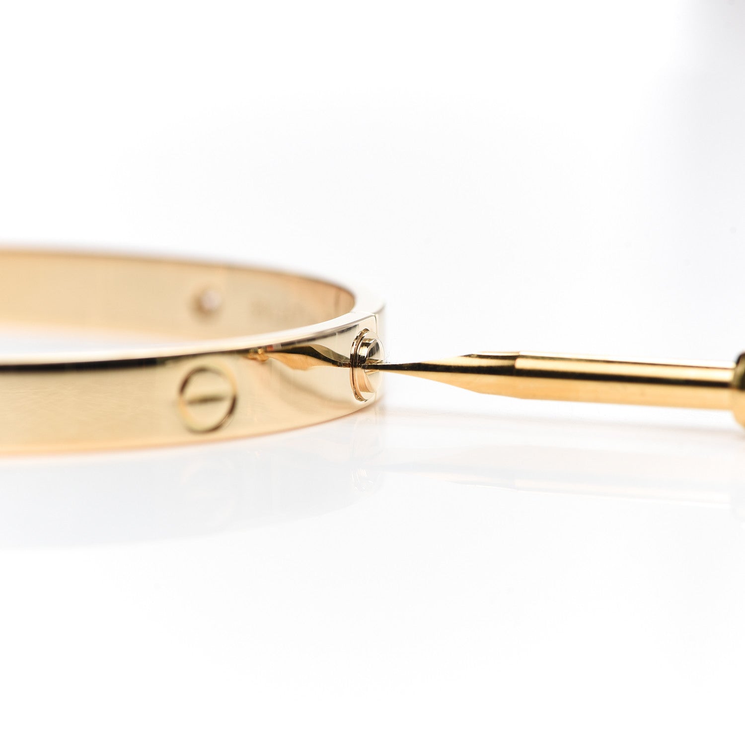 Cartier 18K Yellow Gold 4 Diamond LOVE Bracelet 19 7 of 8