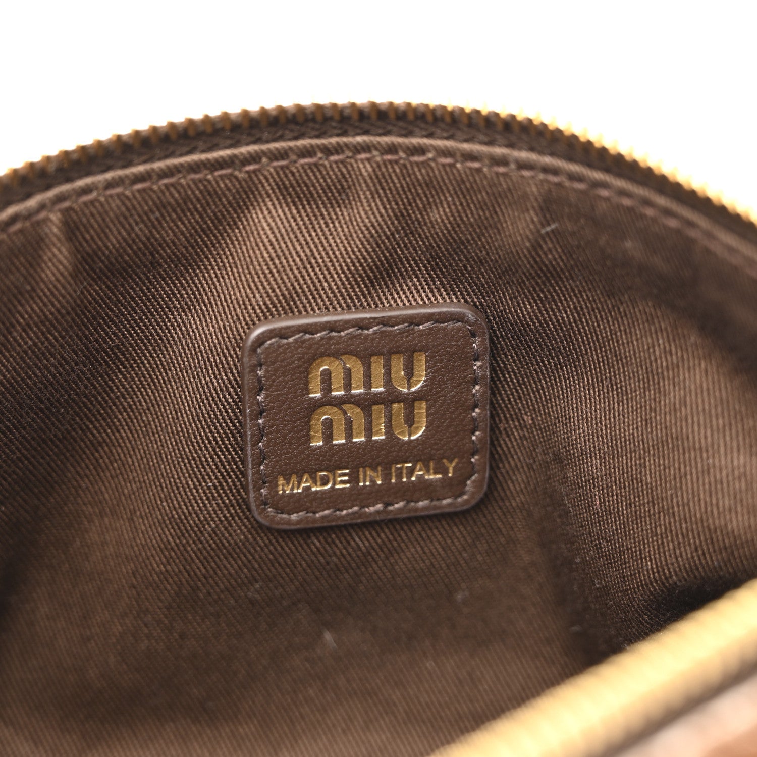 Miu Miu Nappa Calf Hair Printed Pouch White Burnt Sienna 6 of 10