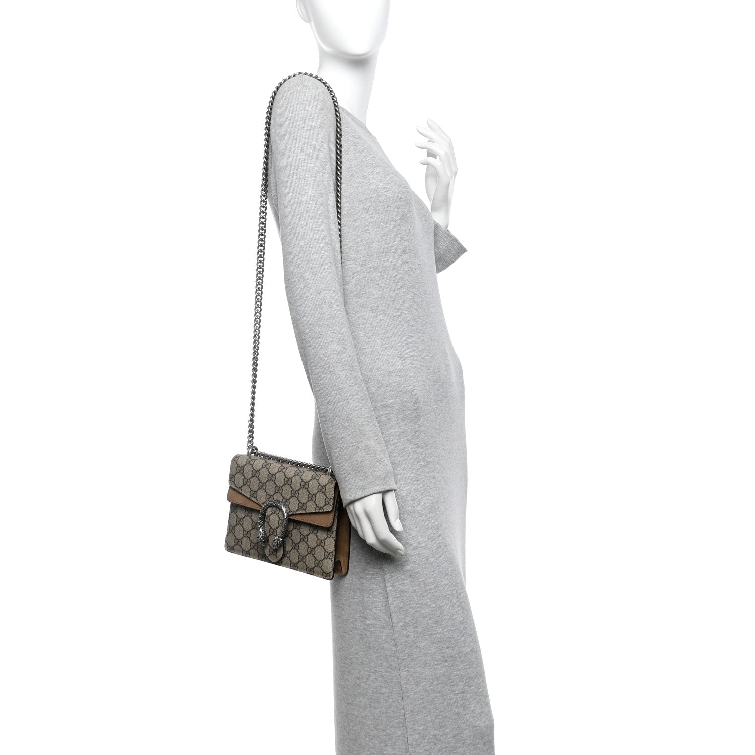 Gucci GG Supreme Monogram Mini Dionysus Shoulder Bag Taupe 2 of 12