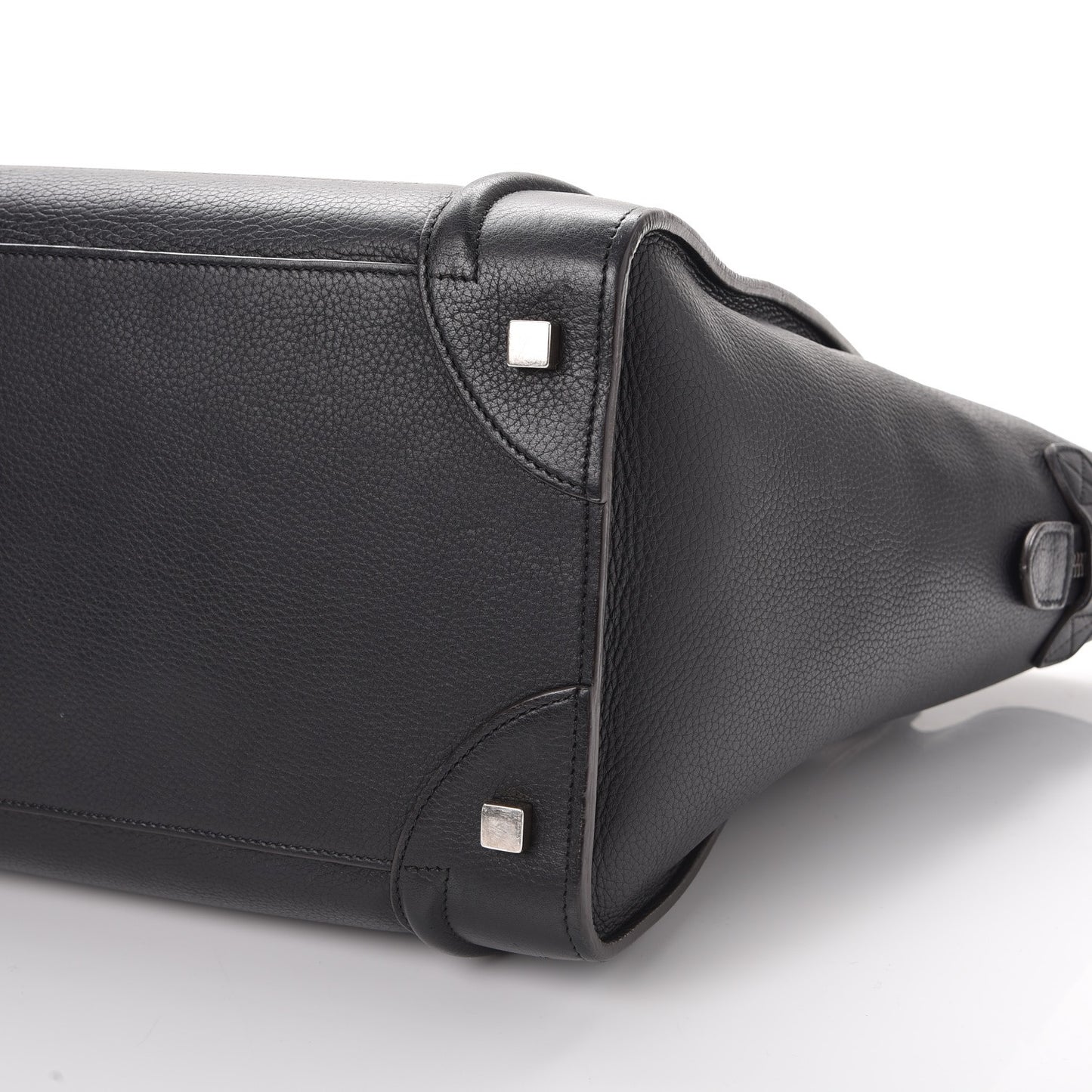 Drummed Calfskin Mini Luggage Black