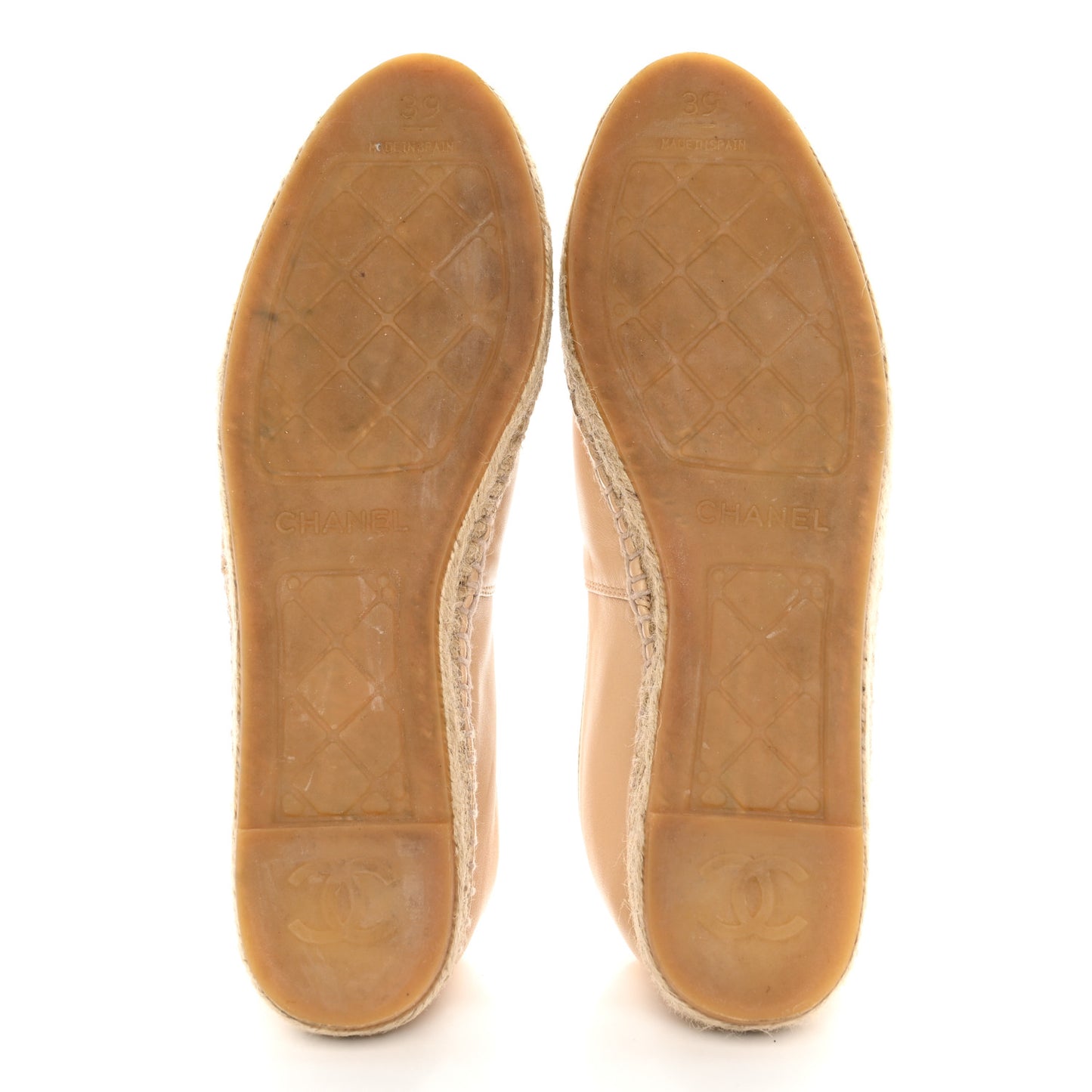 Lambskin CC Espadrilles 39 Beige Black