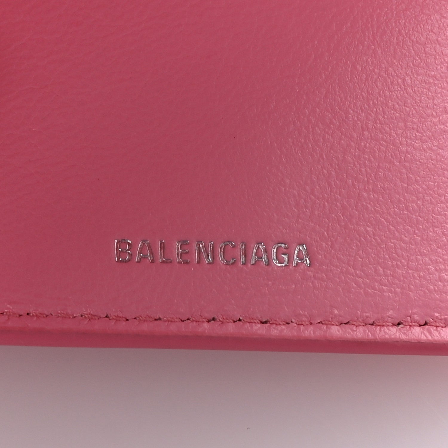 Balenciaga Calfskin Logo Everyday Mini Wallet Pink 6 of 7