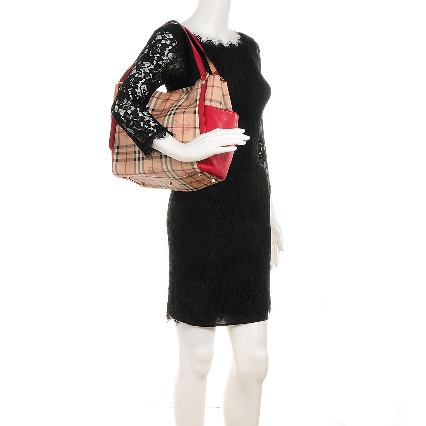 Haymarket Check Small Canterbury Tote Military Red