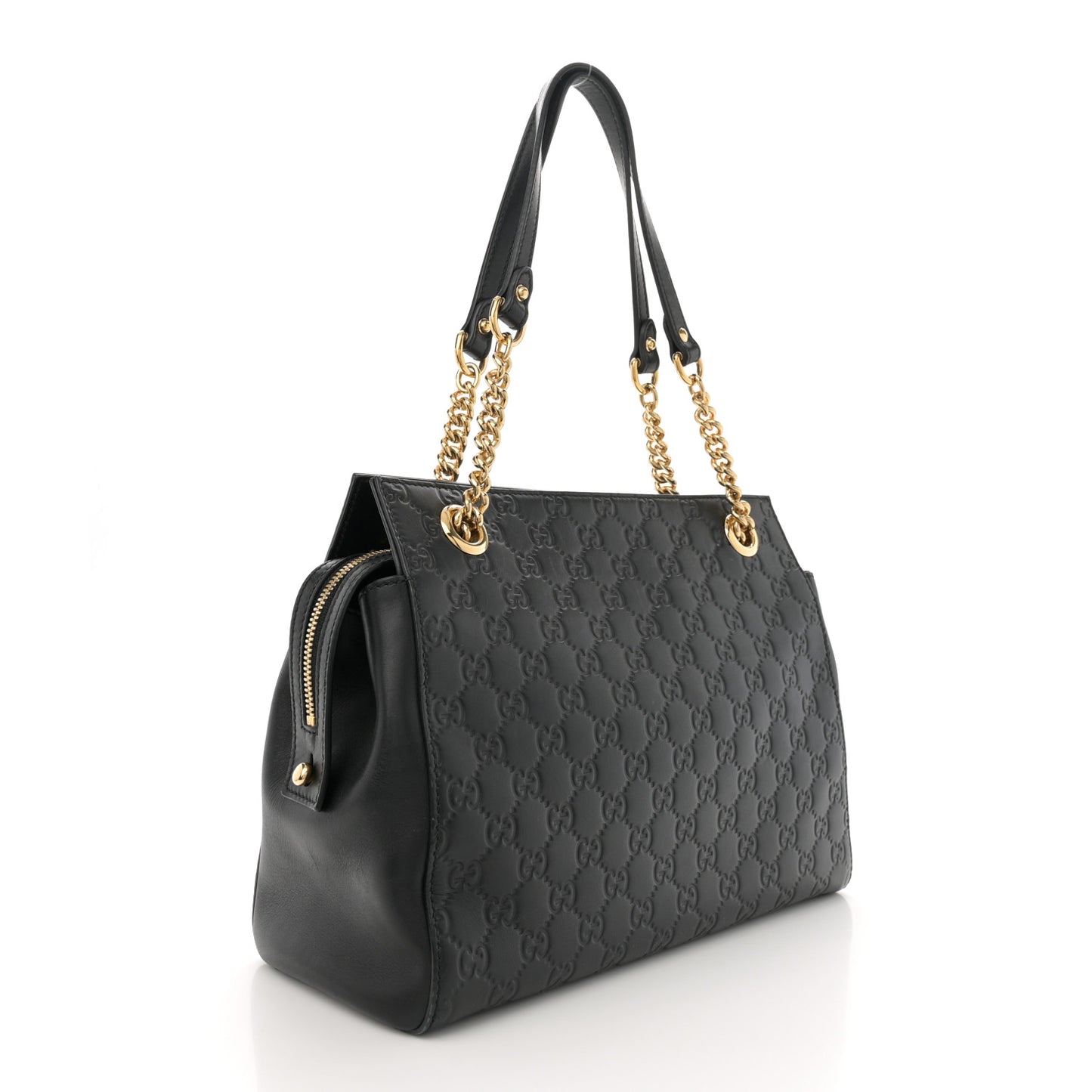Guccissima Signature Medium Shoulder Tote Bag Black