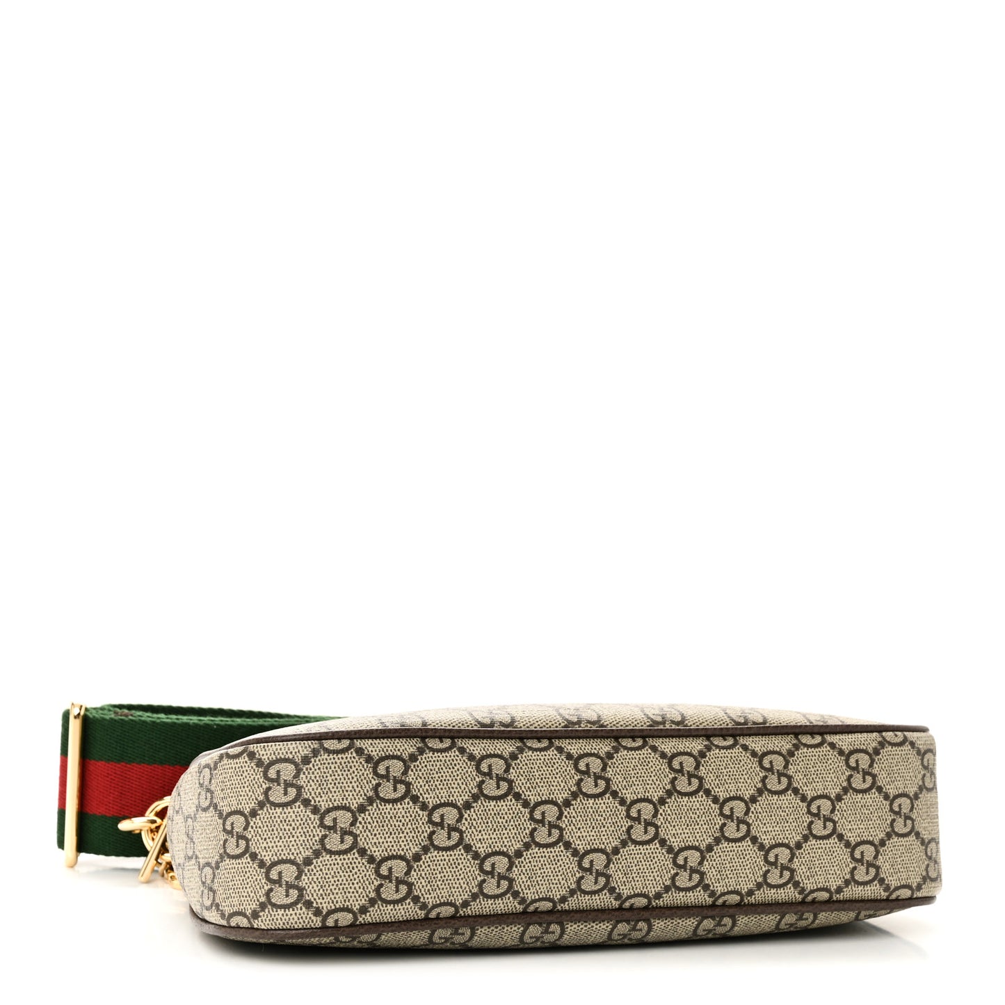 GG Supreme Monogram Textured Dollar Calfskin Web Small Ophidia GG Handbag Beige Ebony New Acero