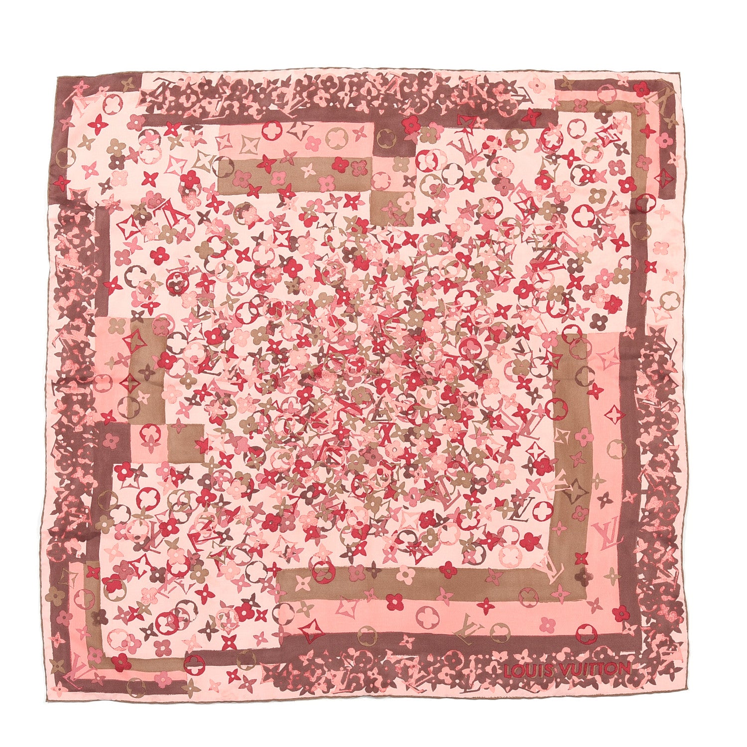 Louis Vuitton Silk Monogram Arty Square Scarf Pale Pink 1 of 4