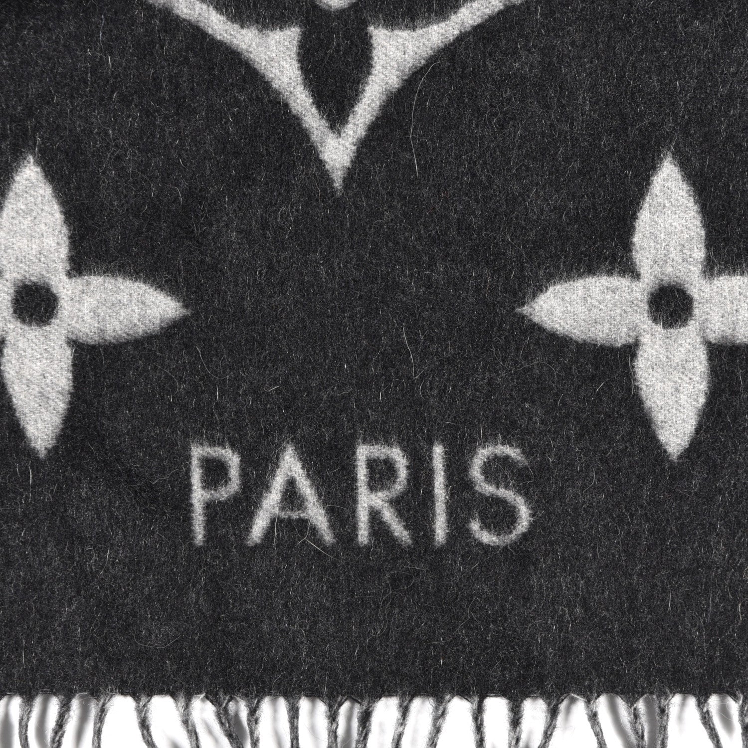 Louis Vuitton Cashmere Monogram Reykjavik Scarf Black 4 of 5