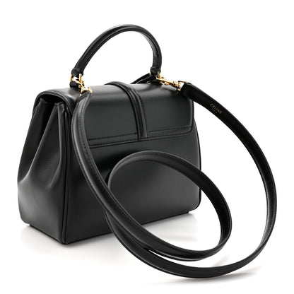 Celine Satinated Calfskin Mini 16 Top Handle Bag Black 2 of 10
