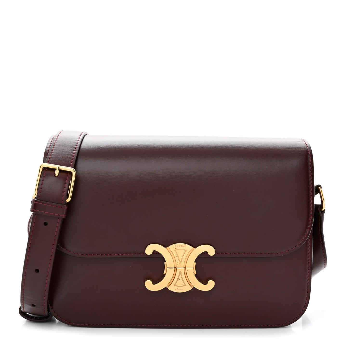 Shiny Calfskin Medium Triomphe Light Burgundy