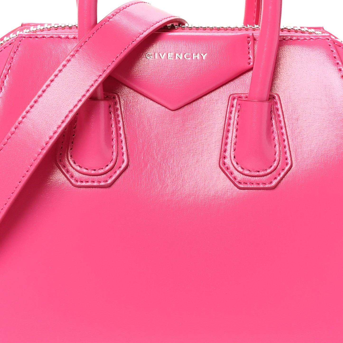 Shiny Lord Calfskin Mini Antigona Shocking Pink
