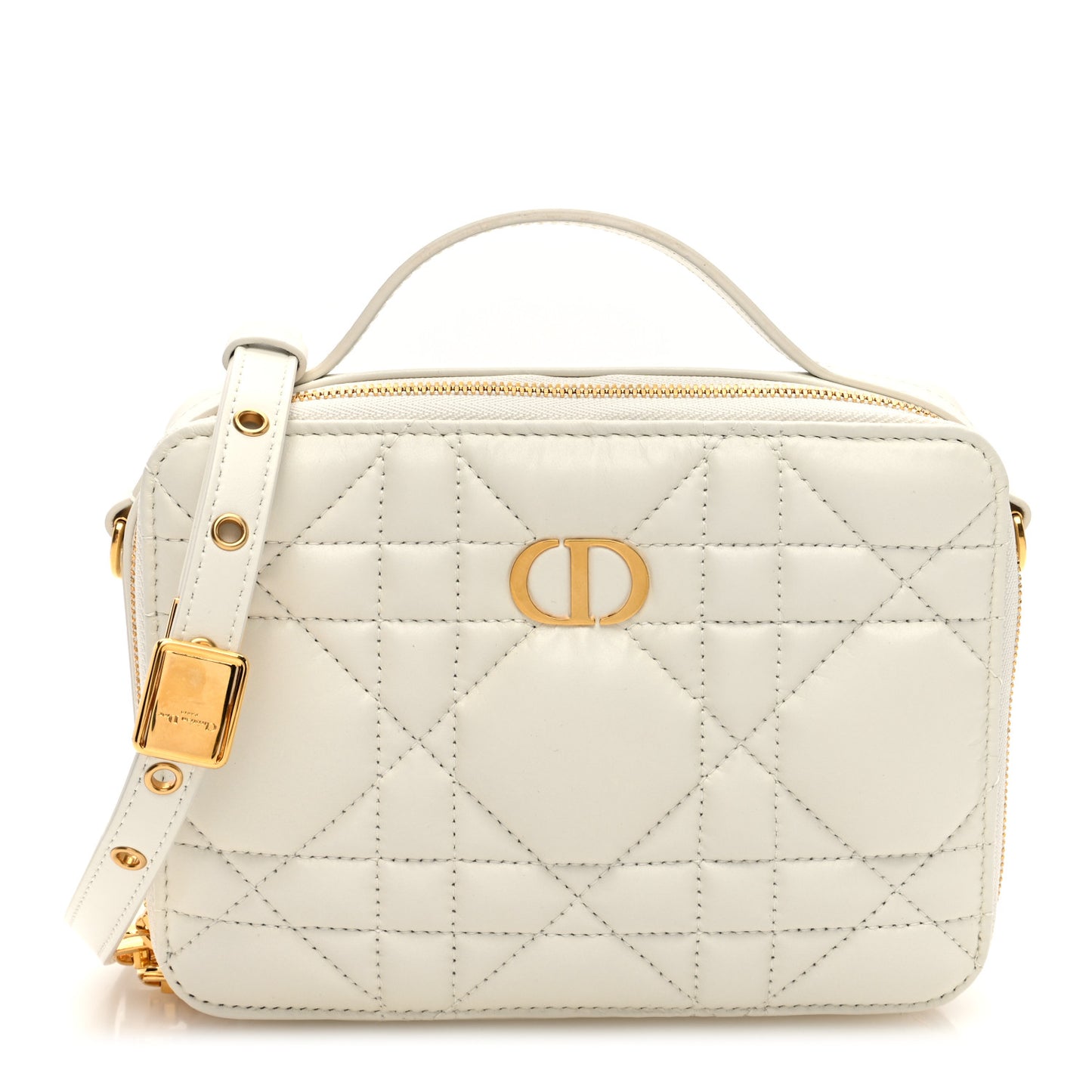 Calfskin Macrocannage Caro Box Bag Latte