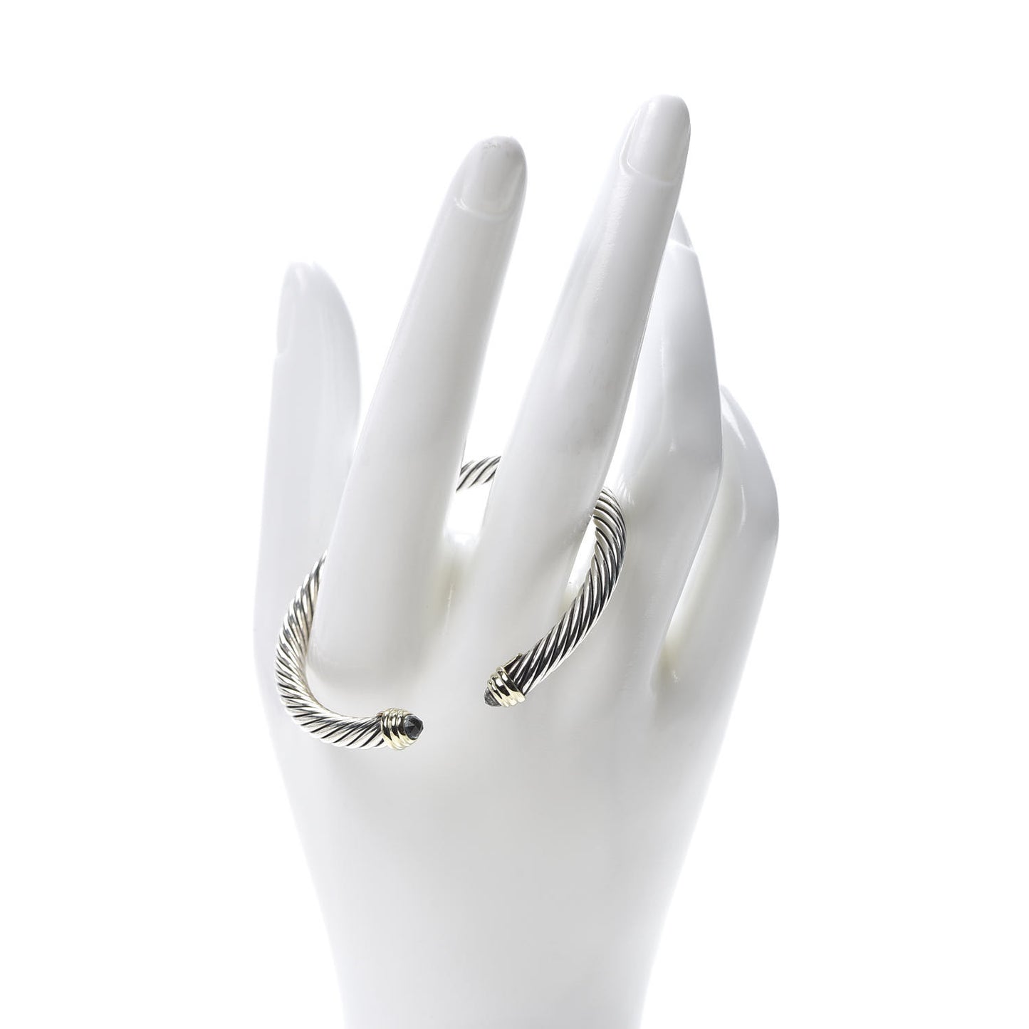 Sterling Silver 14K Yellow Gold Prasiolite 5mm Cable Classics Petite Color Bracelet