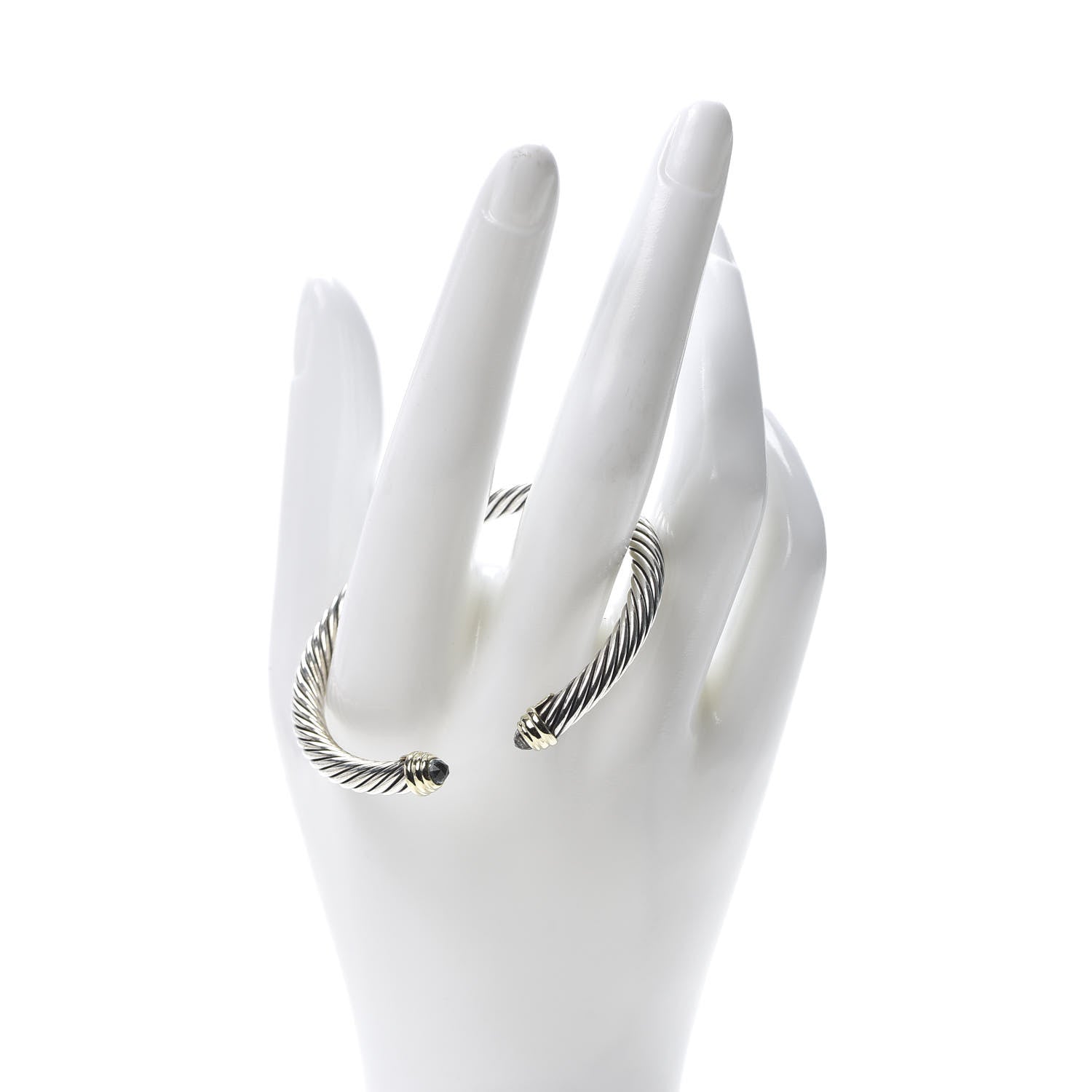 David Yurman Sterling Silver 14K Yellow Gold Prasiolite 5mm Cable Classics Petite Color Bracelet 2 of 5