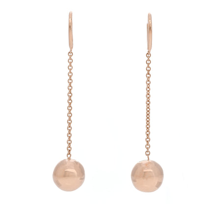 Tiffany 18K Rose Gold 10mm HardWear Ball Hook Drop Earrings 1 of 5