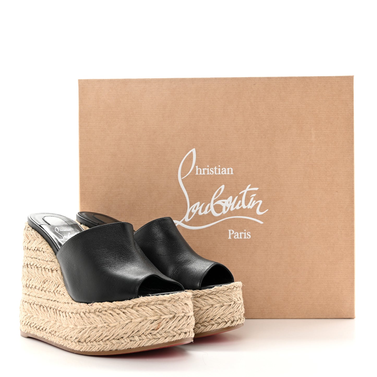 Calfskin Ariella Zeppa 130 Espadrille Sandals 37 Black Naturel