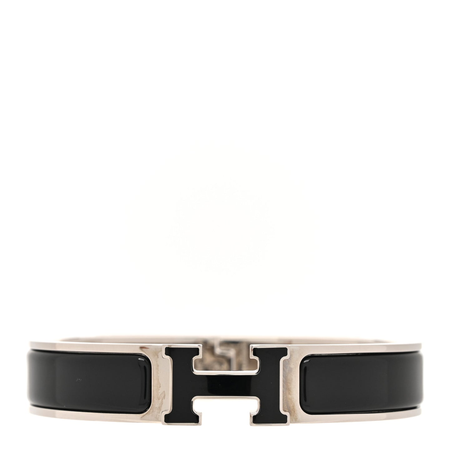 Enamel Narrow Clic Clac H Bracelet GM Black
