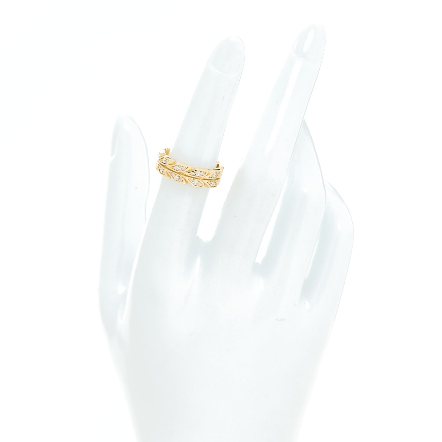 18K Yellow Gold Diamond Victoria Vine Band Ring 51 5.75