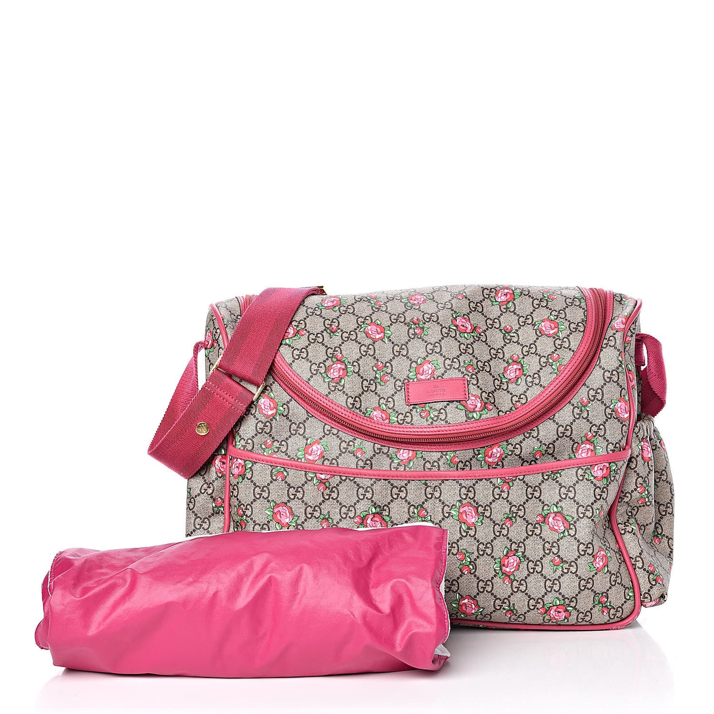 GG Supreme Monogram Rose Bud Diaper Bag Pink
