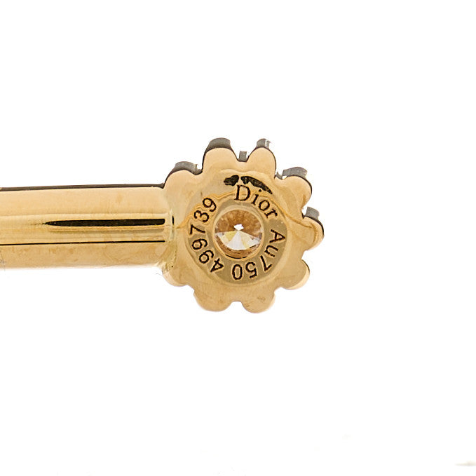 18K Yellow Gold Diamond Mother of Pearl Rose Des Vents Cuff Bracelet