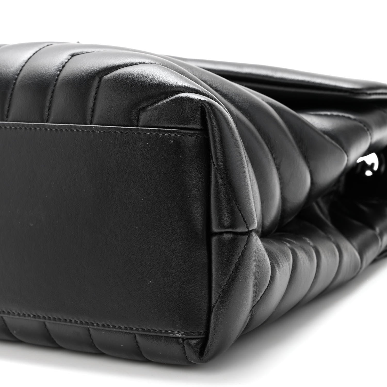Saint Laurent Calfskin Y Quilted Monogram Monochrome Medium Loulou Chain Satchel Black 10 of 10
