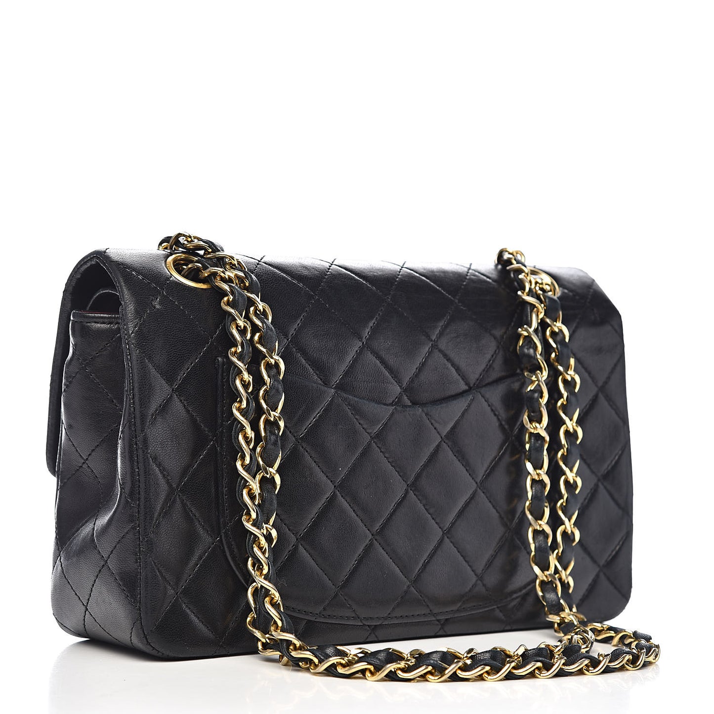 Lambskin Quilted Small Double Flap Black