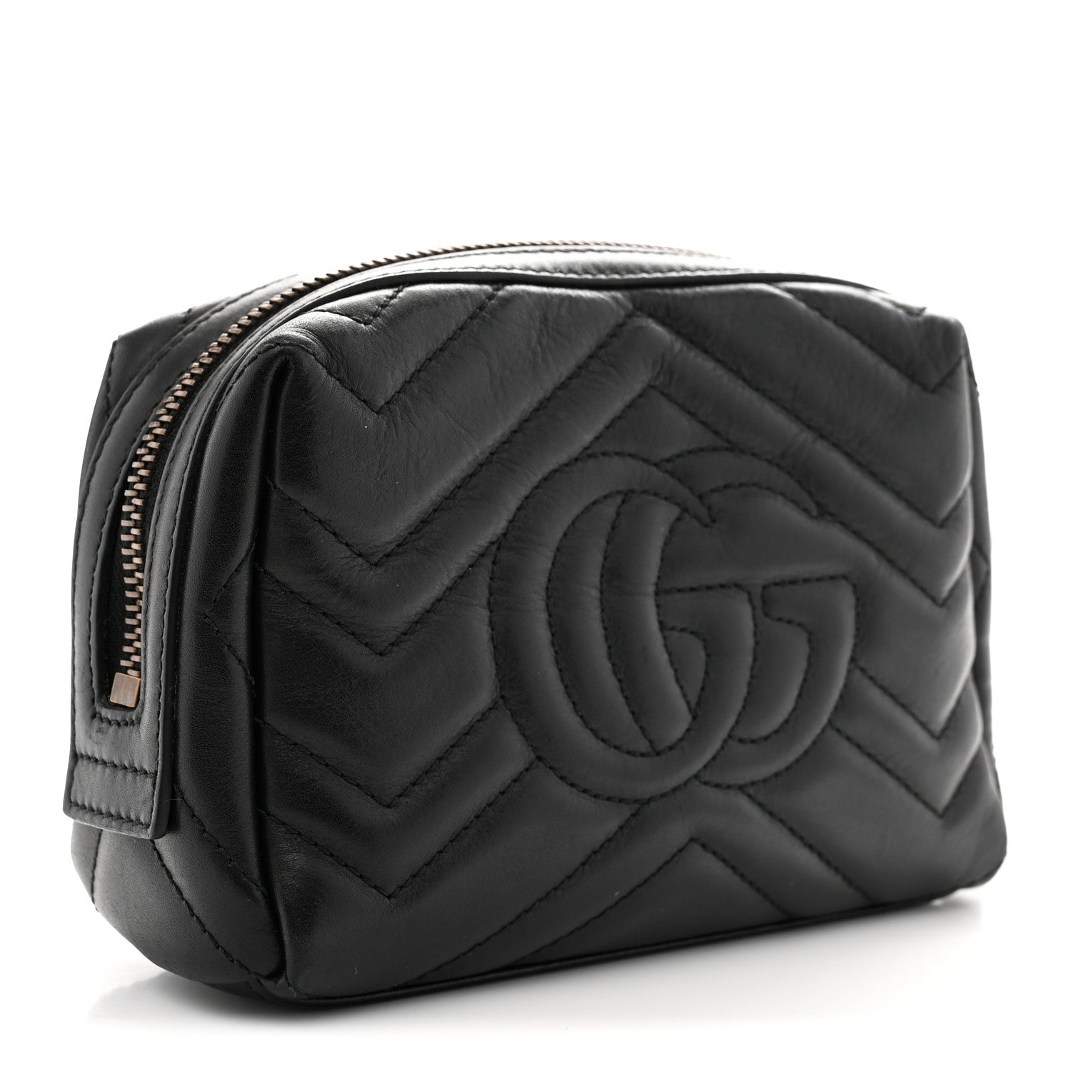 Gucci Calfskin Matelasse GG Marmont Cosmetic Case Black 3 of 10