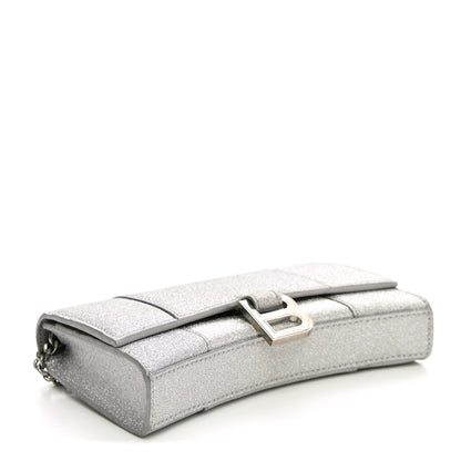 Balenciaga Sparkling Fabric XS Hourglass Wallet On Chain Silver 4 of 9