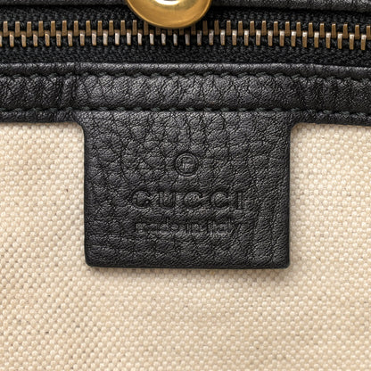 Gucci Pebbled Calfskin Medium Twill Shoulder Bag Black 6 of 12