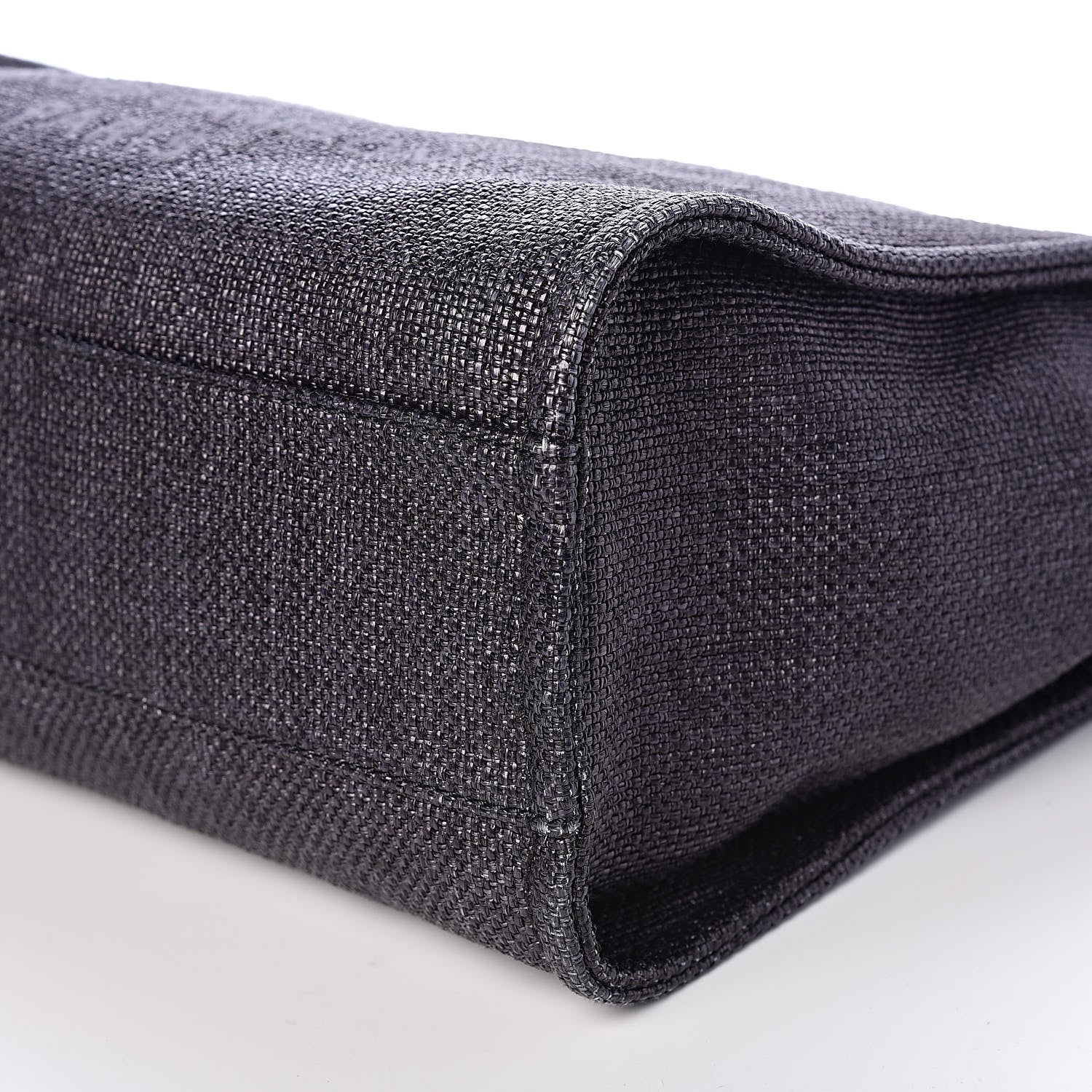 Chanel Woven Straw Raffia Small Deauville Tote Black 9 of 10